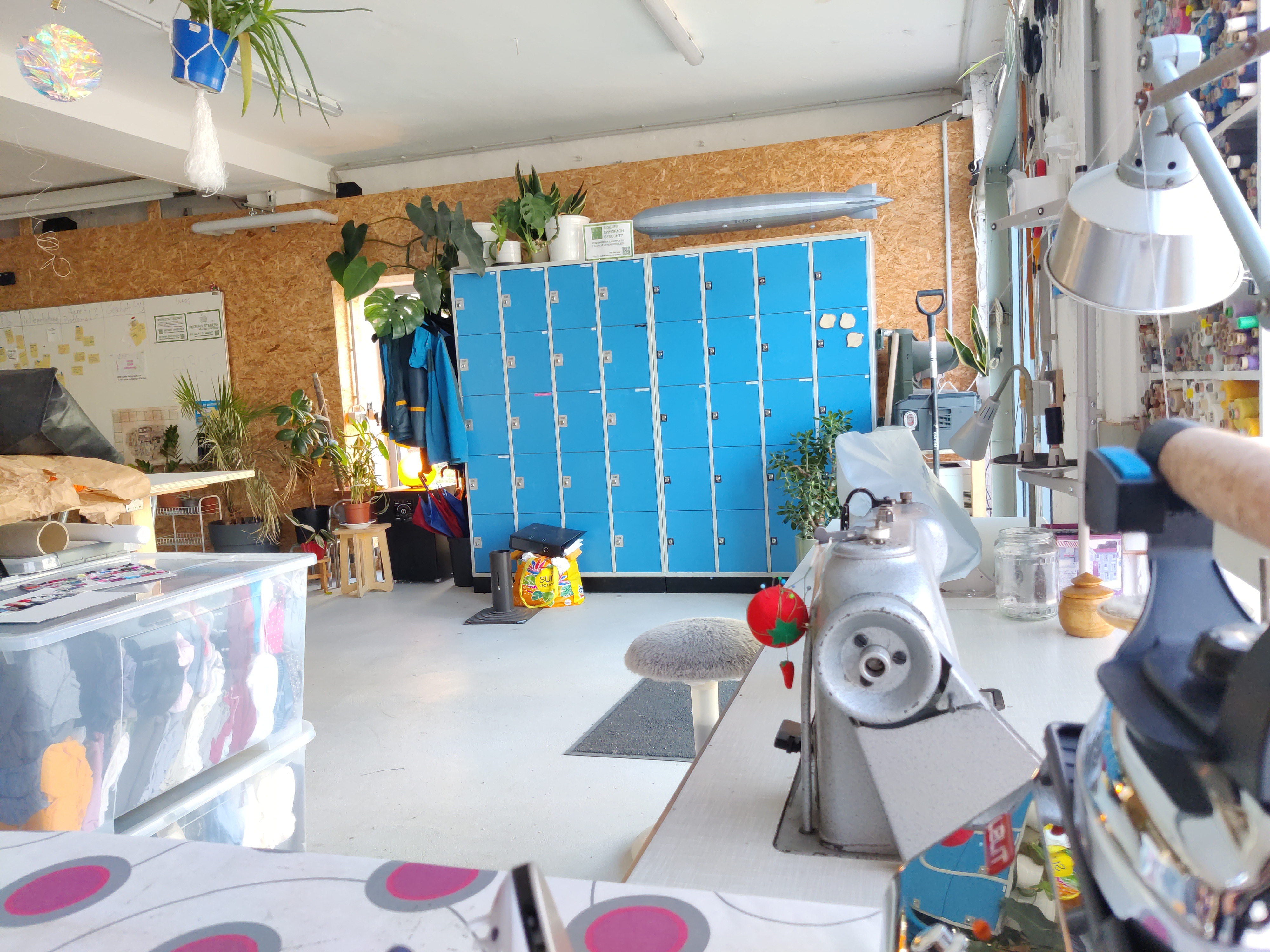 View of the lockers: Members can store their belongings here.
