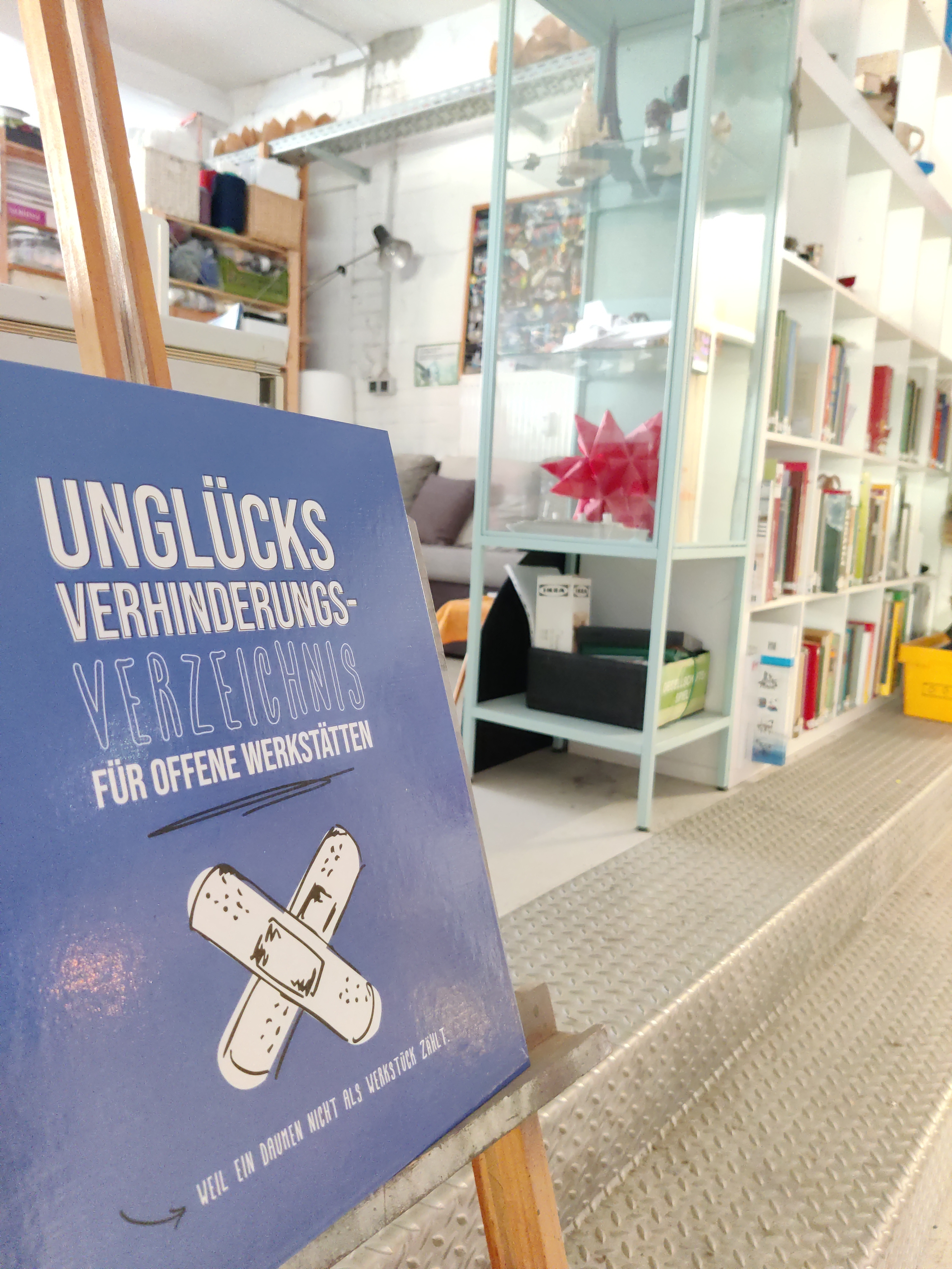 Because a thumb doesn't count as a work piece, the book is right there in the entrance area.